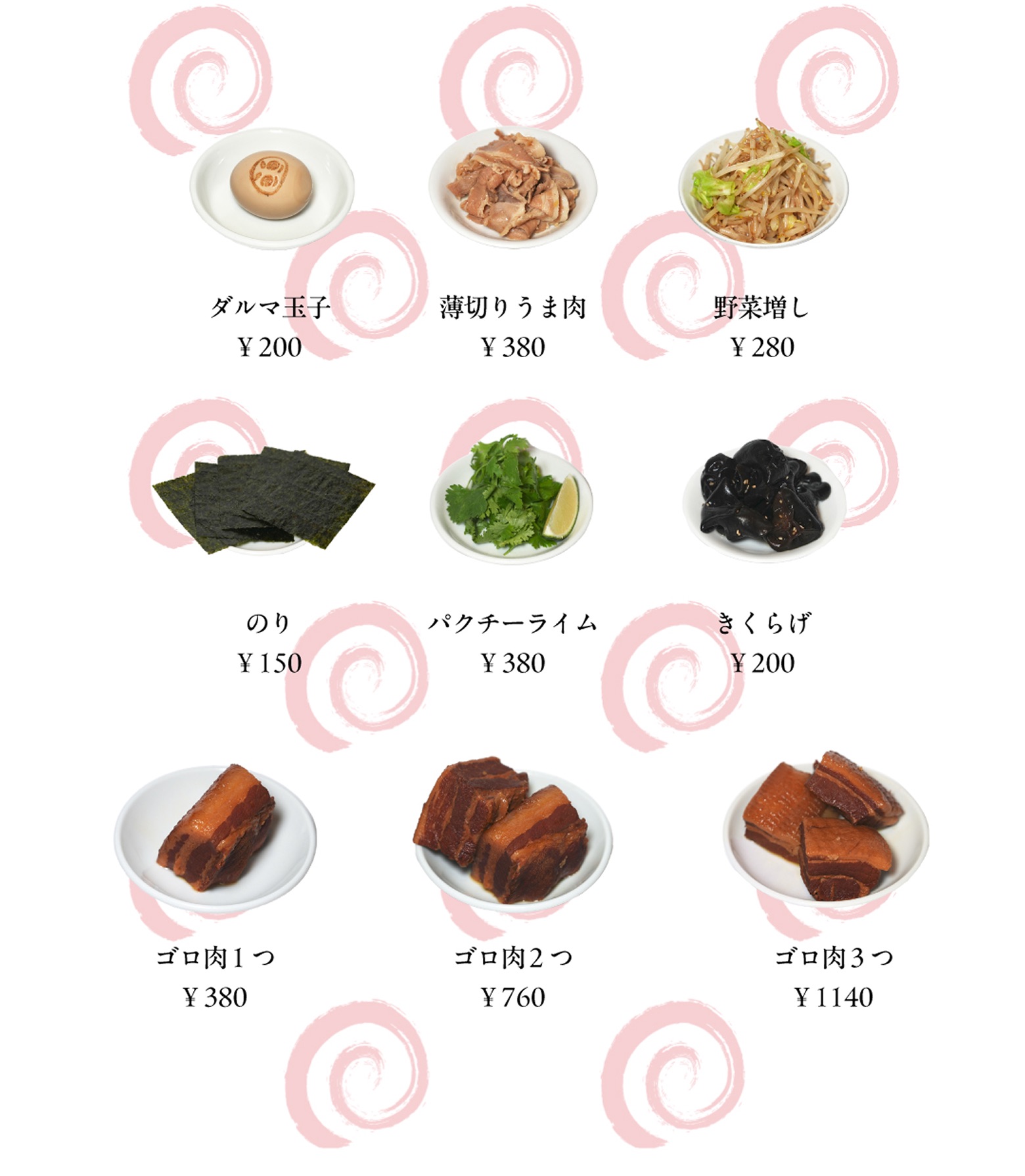 トッピングメニュー